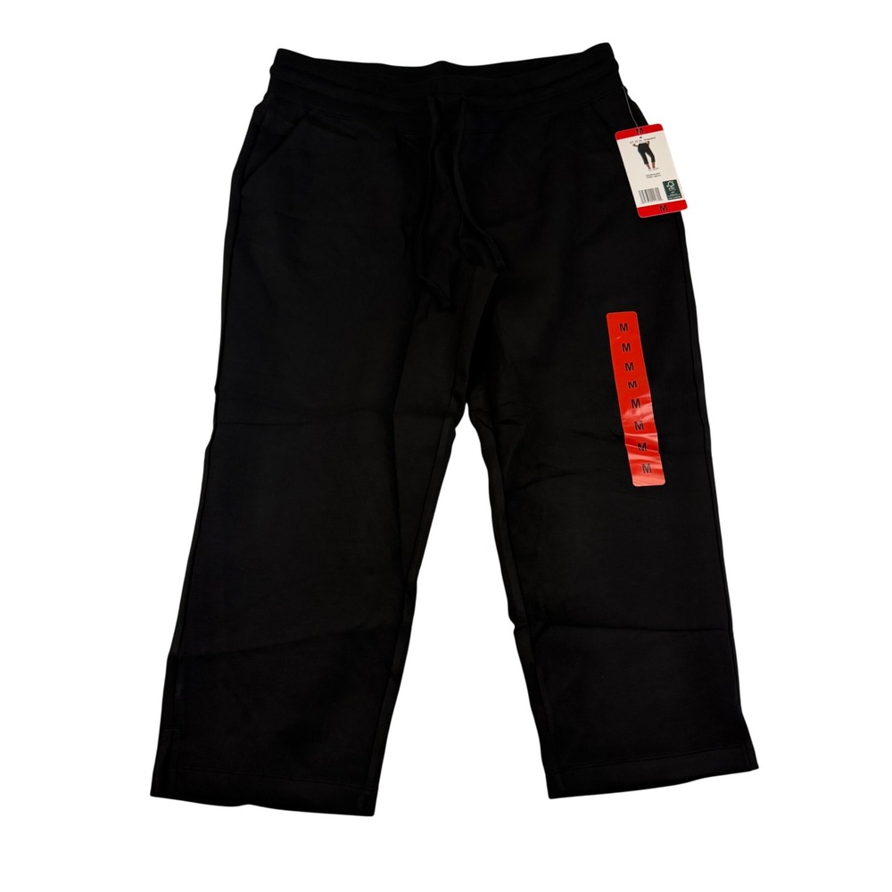 32 Degrees Cool Womens Black Cropped Jogger Pants Drawstring Pockets Size M NEW